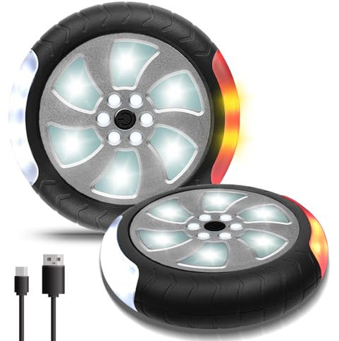 ZLCBBD Kinderwagen Licht USB Aufladbar - Led Reflektoren für Kinderwagen mit 2 Leuchteffekte, 18 LED Pro Licht, Buggy Wasserdicht Blinklicht mit Klettverschluss (2 Stück)