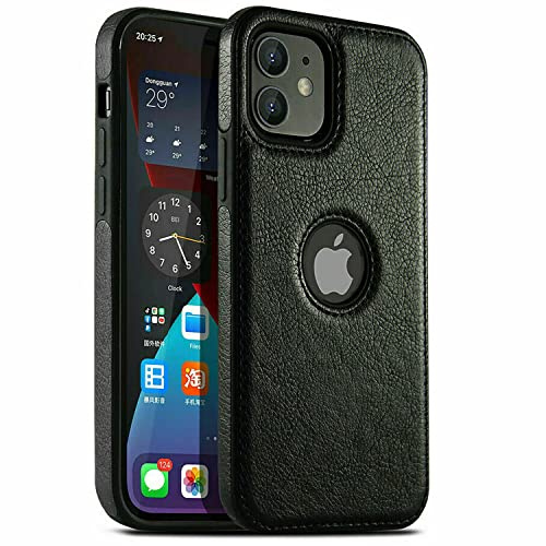 Mixroom - Custodia Cover Case Per iPhone 11 Case in Eco pelle Nero e TPU Silicone Morbido di Qualita Ultra Resistente.
