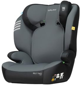 Play Belt Two I-Size. Silla de coche para niño de 3 a12 años (100-150 cm), instalación universal con cinturon, color gris