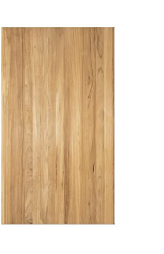 BioMaderas Plateau de table en teck massif 30 mm épaisseur/plan de travail/plaque de meuble/plancher d'étagère/découpé/FSC® 100 % lattes continues