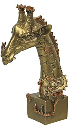 Zeckos Statue aus Kunstharz, bronzefarben, Steampunk-Giraffe, Heimdekoration, Statue, Figur Kunst