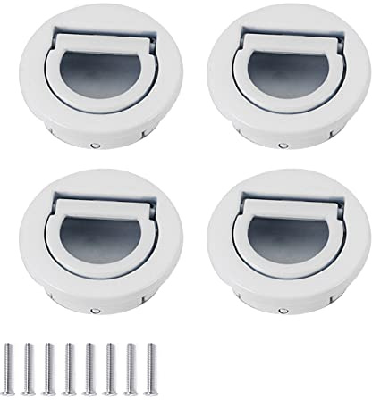 CONPHERON 4 Piezas Oculto Armario Pomos Tatami Tiradores Zinc Aleación Empotrar Puerta Manija Tiradores para Cajones Redondas Enrasar Pull Gabinete Accesorios