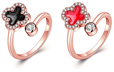 TOEECY Kleeblatt Zehenring Kristall Besetzt Offener Zehenring Verstellbar Schmuck Damen Zehenschmuck
