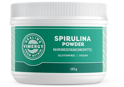 Vimergy Spirulina Powder, 45 Servings – Easy to Digest – Fast Absorbing Powder – Vegan Supplement – Formulated Without Anti-Caking Agents, fillers, Flavors, or Sugar– Non-GMO & Gluten-Free (135g)