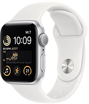 Apple Watch SE (2. Generation) (GPS, 40mm) - Aluminiumgehäuse Silber mit Sportarmband Weiß - Regular (Generalüberholt)