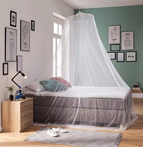 Ichigo Ichie Mosquitera Universal para Camas, Redonda, 60x250x1400cm, Blanco, Classic