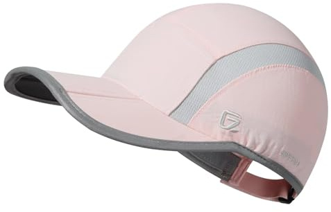 GADIEMKENSD Quick Dry Sports Hat Lightweight Breathable Soft Outdoor Run Cap (Folding Series, Light Pink)