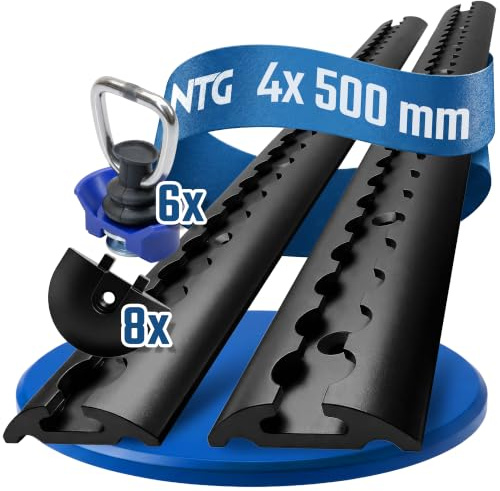 NTG Rail d'aviation 0,5 m / 500 mm semi-circulaire en aluminium - Certifié TÜV - Choix économique - Accessoires de remorque - Sécurité de chargement - Rail en aluminium pour camion, voiture