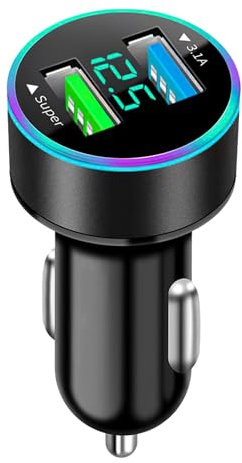 Wonvify Allume Cigare USB, Total 66W [Super & 3.1A] Chargeur de Voiture, Prise USB Charge Rapide 12v, Double Adaptateur Chargeurs de Téléphone Portable pour Automobile, pour Phone, Samsung, Xiaomi