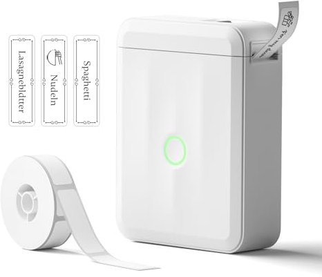 NIIMBOT Namensaufkleber Etikettendrucker, D110 Bluetooth Etikettiergerät, mit wasserdichte Etiketten 155 Stück/Rolle, Für Zuhause Büro Schule Kindergarten