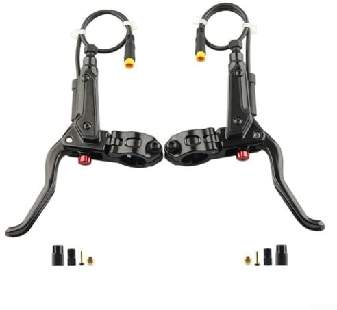 Getdoublerich Elektrischer Bremshebel, 3-polig, hydraulischer Bremshebel für Elektrofahrräder, wasserdicht, magnetisches Induktionsdesign für Bafang-Hall-Motor, hydraulische Bremse (links)