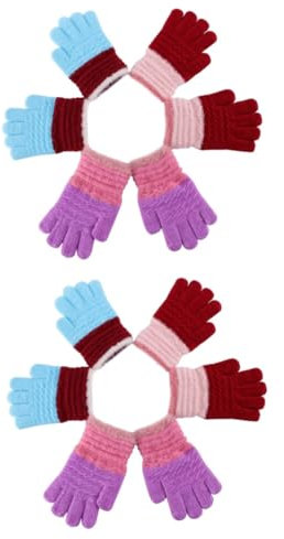 GALPADA 6 Paare Strickhandschuhe Für Kinder Voller Finger Warme Kinderhandschuhe Schneefäustlinge Für Kinder Winterhandschuhe Für Kinder Fäustlinge Für Kleinkinder Kinder Winter Stricken