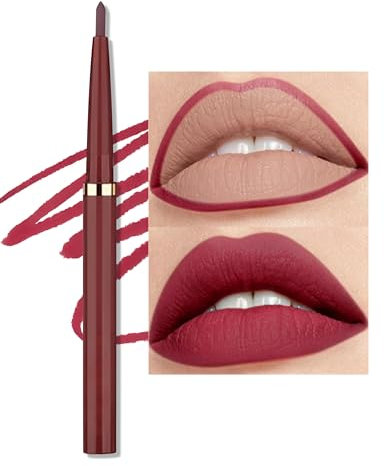 Erinde Matt Lipliner Wasserfest, Drehbarer Lippen Konturenstift Permanent, Smooth Lip Pencil Long Lasting, Langanhaltender Lip Liner, Rosa Lippenstift