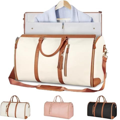 jennibag Reisetasche, Jenni Bag, Emmafy Travelsmart Kleidersack, 2-in-1 Hängender Koffer, Anzug, faltbare Reisetasche, My Jenni Reisetasche mit separater Schuhtasche, beige, One size