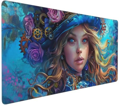 Large Mouse Pad 1200x600x4mm Woman Gaming Mouse Mat Ocean XL Mousepad Anti-Fray Stitched Edges with Non-Slip Rubber Base,Ergonomic Mouse Pad Extended Desk Mat,for Home Office Accessories PC,Laptop