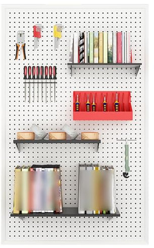 Panneaux perforés, Panneaux muraux en métal perforé, Panneaux d'organisation muraux en Panneau perforé pour l'affichage et Le Stockage d'outils, Bureau à Domicile, Cuisine, Garage, Salle d'a