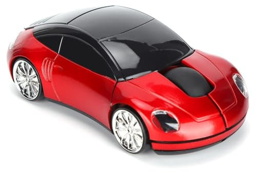 Sxmrmnx Mouse wireless per auto, mouse wireless a forma di auto ergonomico mouse ottico fili con ricevitore USB Mause per PC Office