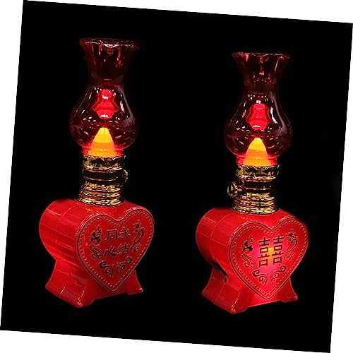 jojofuny 2piezas Lámpara De Candela Led Forma De Corazón Para Decoración De Bodas y Eventos Románticos Iluminación Sin Humo Para Escenarios De Propuestas y Cumpleaños
