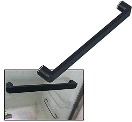 Poignée de porte de douche, Barre porte-serviettes pour cabine de douche noire mate, poignée de porte de douche en verre en acier inoxydable, bouton de remplacement pour porte de grange à tirer et à