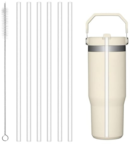 FULHANY Cannuccia di ricambio per Stanley Iceflow 850 Ml, cannucce riutilizzabili,compatibile con Stanley Iceflow Flip cannucce con spazzola per la pulizia della cannuccia per Stanley