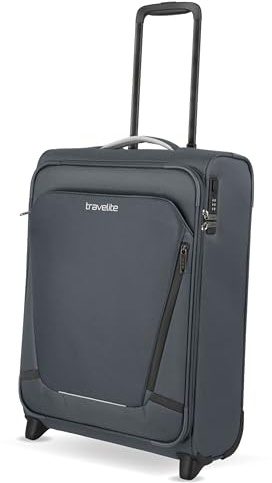 Travelite Handbagageväska med 2 hjul för Condor Ryanair, integrerat kombinationslås, boardvagn jetpack: Superlätt mjukt bagagevagn med fästfunktion, 55 x 40 x 20 cm, 41 l, 1,7 kg, antracit, Handgepäck