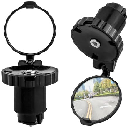 Mesee 2 Packs Bike Mirrors for Handlebar Ends Rear View Mirror Foldable Bicycle Handle Bar Mirrors Adjustable Wide Angle Bike Handlebar HD Glass Convex Rearview Mirror for Safe Cycling