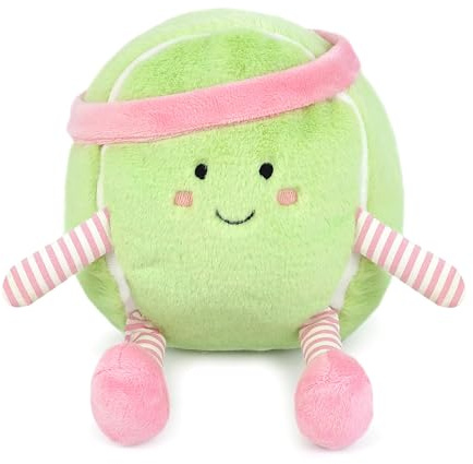 MON AMI Tina Tennis Ball 9-Inch Sports Plush Toy for Boys & Girls | Soft Tennis Stuffed Toy | Playroom Sports Décor | Gift for Kids & Toddlers