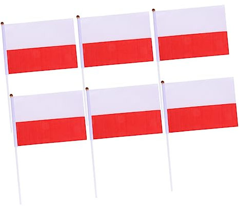 KONTONTY 50 Pièces Drapeau Polonais Sur Bâton Drapeaux à Main Drapeaux De Pays Sur Bâton Internationaux Pour Fête Et Décoration