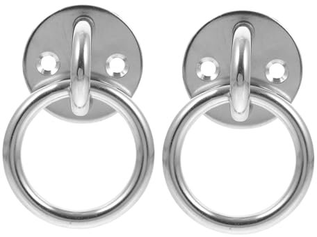 LIFKOME 2pièces Plaque Œillet Rond Inoxydable Charge Lourde Avec Anneau Rond Pour Plafond Et Mur Support Suspension Pour Hamac Balancelle Et Équipements Entraînement Kit