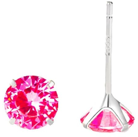 Coppia di Orecchini Punti Luce Fucsia in argento 925 - Rainbow Collection