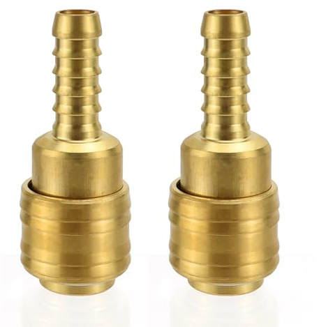 LPZMPZ 2 Stück Druckluftkupplung mit Schlauchanschluss Tülle 9 mm | Schnellkupplung Druckluft NW 7,2 (für Schläuche mit LW 8mm), Luftschlauch Schnellkupplung für Druckluft-Anschluss