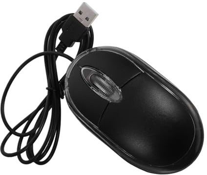 LOORGVEL Ratón USB Cable Óptico Ergonómico para Oficina y Ordenador Portátil, 1000 dpi, Rueda de Desplazamiento Precisa, Cable de 1,5 M, Color Negro Elegante
