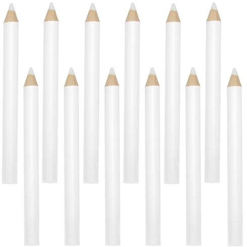 12 PCS Tailors Chalk, Fabric Markers for Sewing, White Sewing Pencil for Marking Fabric Water Soluble Tracing Tools Tailors Chalk Dressmaking Accessories Dressmakers Embroidery DIY Crafts (White)