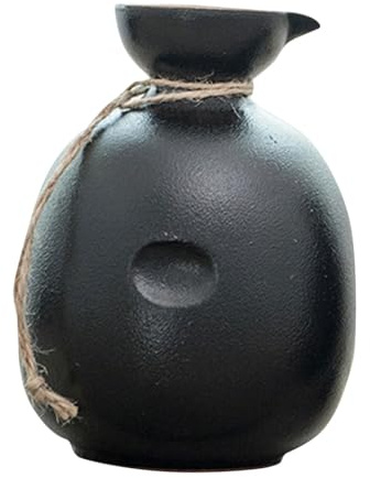 Gatuida Japanese Style Ceramic Sake Kettle Wine Serving Pot with Leak-Resistant Design for Sake Lovers Reusable Half-Pint Flask with Inner Pouring Vessel and Outer Base for Hot Cold Water