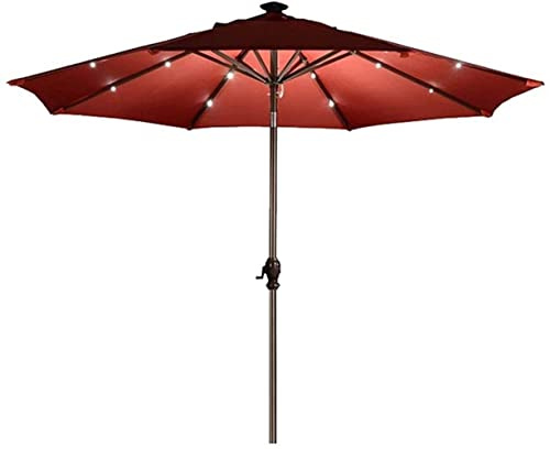QYYZTQY Beach Umbrella,Outdoor Garden Parasols 10ft Outdoor Patio Umbrella with Solar Lights and Tilt, Garden Parasols for Pool/Lawn/Beach, Without Base