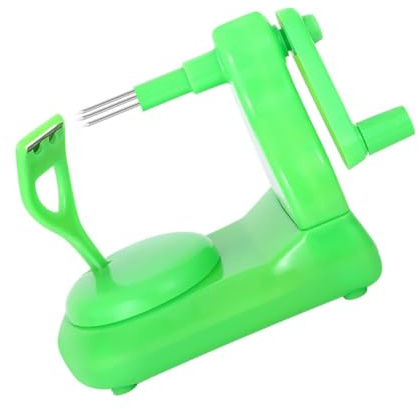 Cabilock Pelador de Frutas Manual con Manivela Verde Inoxidable Diseño Antideslizante para Pelar Cortar y Rebanar Frutas y Verduras Herramienta de Cocina Duradera y Fácil de Limpiar