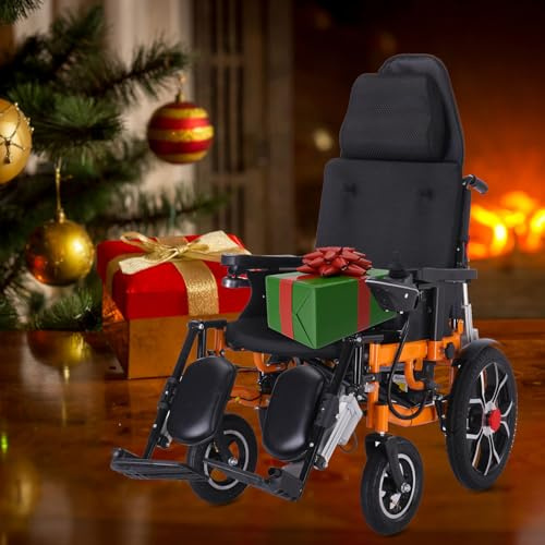 Reclining Wheelchairs for Adults,Foldable Reclining Electric Wheelchair,All Terrain Intelligent Power Wheelchairs,Lightweight Seniors Wheelchairs Portable Motorized Wheelchair for Indoor &Travel Use