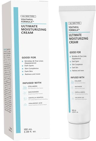 Feuchtigkeitscreme für das Gesicht, Feuchtigkeitscreme für das Gesicht, 100 ml, feuchtigkeitsspendend und aufhellend, Centella-Niacinamid, Hyaluronsäure, Kollagen-Auge für Damen u