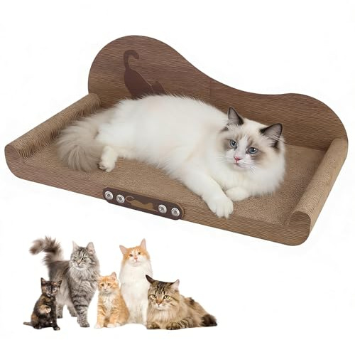 Kratzbrett Katze XXL Großes,60 cm Breite Kratzmatte im Sofa Design,Recycelbares Hochdichte Stabil Wellpapier Kratzpappe，Kratzschutz für Möbel,Krallenpflege Ausruhen Schlafen für alle Indoor Katzen