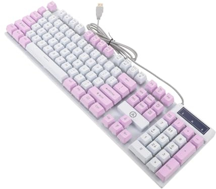 SHINEOFI Clavier de Jeu Mécanique Filaire RGB 104 Touches Abs pour PC et Laptop, Interrupteurs Haute Précision pour Environnement Professionnel et Jeu