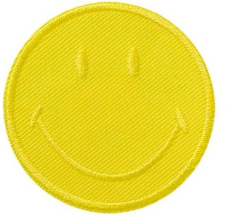 Mono Quick® Smiley© - Aufnäher, Bügelbild, Aufbügler, Applikationen, Patches, Flicken, zum aufbügeln, Größe: 5 x 5 cm (Gelb)
