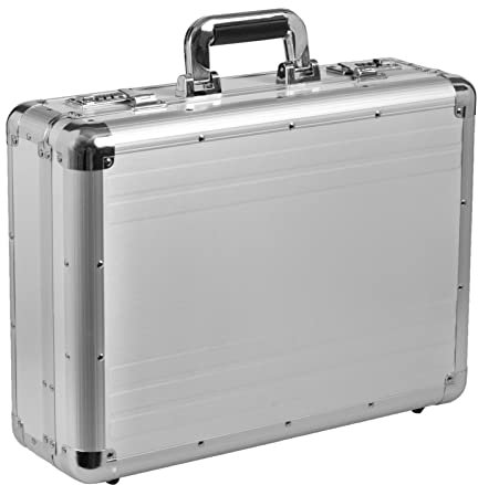 ALUMAXX 45114 Attachékoffer TAURUS, Aktenkoffer aus Aluminium, Businesskoffer, Dokumentenkoffer, Alu-Koffer, Aluminiumkoffer ca. 46 cm, Silber, 46 x 34 × 16 cm