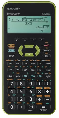 Sharp EL-W531 XH-GR Wissenschaftlicher Schulrechner (4-zeilige Anzeige, WriteView, D.A.L.-Eingabe, Batterie) Grün