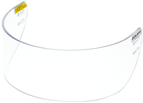 BAUER - Euro Pro Visor Erwachsenen Visier Eishockeyhelm I Sichtschutz für Eishockeyhelme I Kunstoff-Visier für Eishockeyhelme I Klarsicht-Visier I Hohe Kompatibilität I Straight - One Size