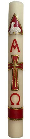 Large 18in (45cm) Easter Paschal Candle Cirio Lent Pascual Semana Santa Holy Week