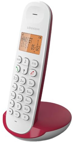 Telephone Fixe sans Fil - Téléphone Fixe sans Fil sans Répondeur - Solo - Téléphones analogiques et dect - Logicom Vega 150 Téléphone Fixe sans Fil Framboise