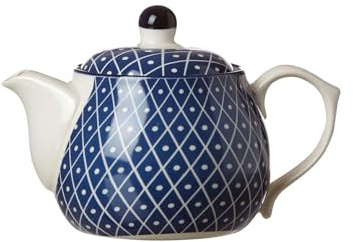 Ritzenhoff & Breker Teekanne Royal Reiko, 500 ml, Kanne für Heißgetränke aus Porzellan, Orientalisches Dekor, Spülmaschinenfest & Mikrowellengeeignet, Blau-Weiß