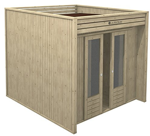 La Pratolina Casetta Moderna da Giardino 2.5x2 Legno di Alta qualità Modello CUBO ad Uso ricovero Attrezzi, bricolage, spogliatoio