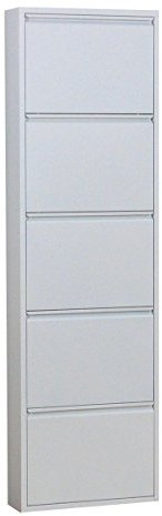 Dynamic24 Schuhschrank Pisa New 5 Klappen Metall Schuhkipper Schuhregal Schuhablage Schrank