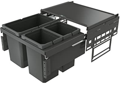 NABER Cox® Base 360 S/600-3 ohne Biodeckel Abfallsammler/Anthrazit / 2x 10 + 1x 22 L